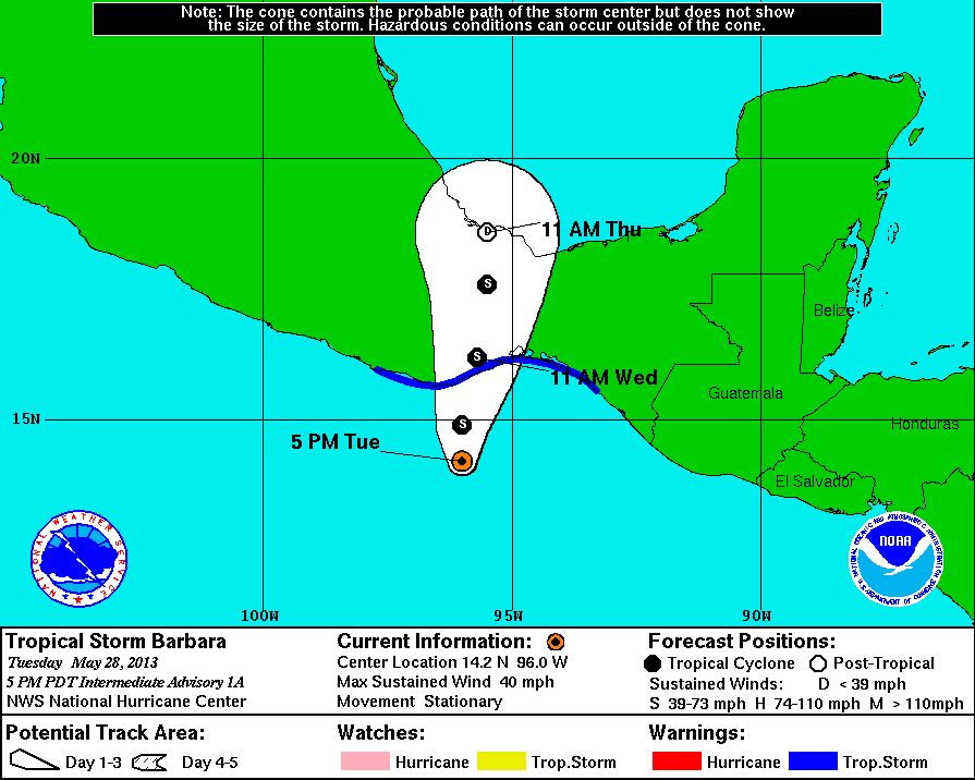 Tropensturm Barbara nimmt Kurs auf Mexiko